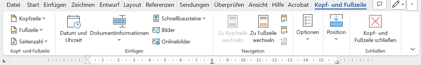 Kopfzeilen-Optionen