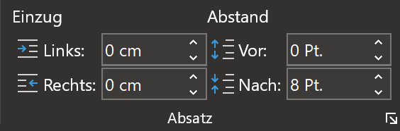 Menüband Layout